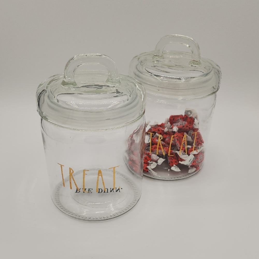 RAE DUN Glass Treat Jar Set with Gold Accents
